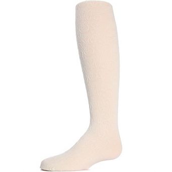 Swirled Floral Girls Opaque Tights