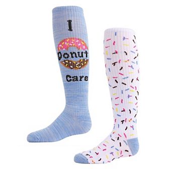 I Donut Care Knee High Sock 2 Pack