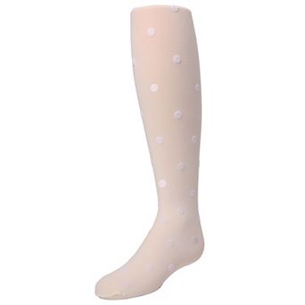 Flocked Dots Girls Tights