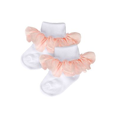 Hello Darlin' Flower Petal Cotton Blend Girls Anklet Socks