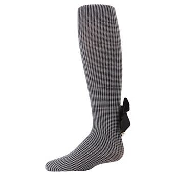 Herringbone Bow Back Girls Tights