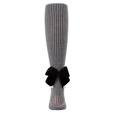 Herringbone Bow Back Girls Tights