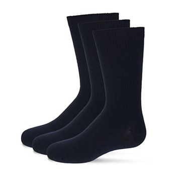 Thin Ribbed Cotton Blend Crew Socks 3-Pack