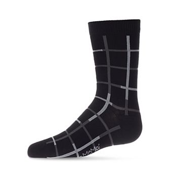 Window Pane Cotton Blend Boys Crew Sock