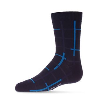 Window Pane Cotton Blend Boys Crew Sock