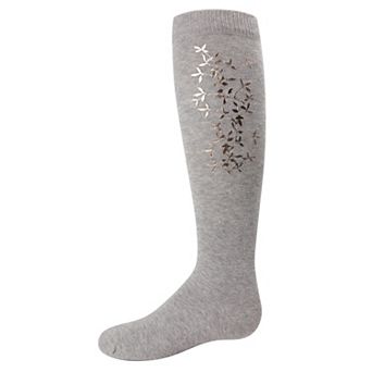 Foil and Foliage Cotton Blend Girls Knee Socks