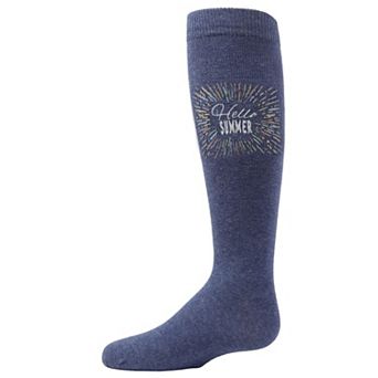 Little Kids Hello Summer Girls Cotton Blend Knee High Socks