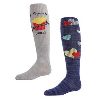 I Speak French Fries Girls Knee High Socks 2-Pack