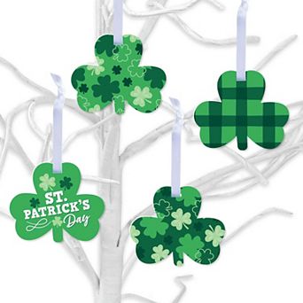 Big Dot of Happiness Shamrock St. Patrick’s Day Tree Ornaments - Set of 12