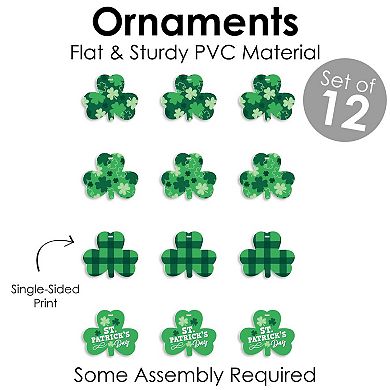 Big Dot of Happiness Shamrock St. Patrick’s Day Tree Ornaments - Set of 12