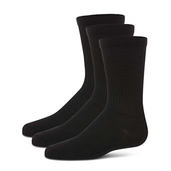3 Pair Pack Boys Ribbed Cotton Blend Crew Sport Socks