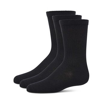 3 Pair Pack Boys Ribbed Cotton Blend Crew Sport Socks