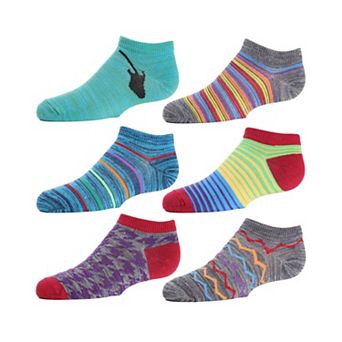 6 Pairs Boys' Mixed-Up Madness Low Cut Socks
