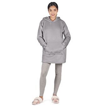 Women's Sherpa-Lined Soft Velour Hooded Lounge Top