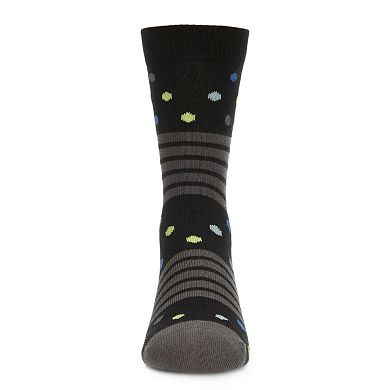 Stripe Dot Combo Boys Cotton Blend Crew Sock