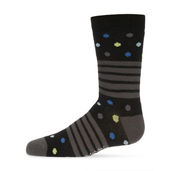 Stripe Dot Combo Boys Cotton Blend Crew Sock