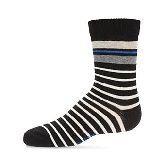 Striped Cotton Blend Boys Crew Socks