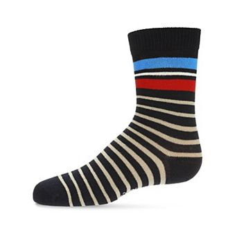 Striped Cotton Blend Boys Crew Socks