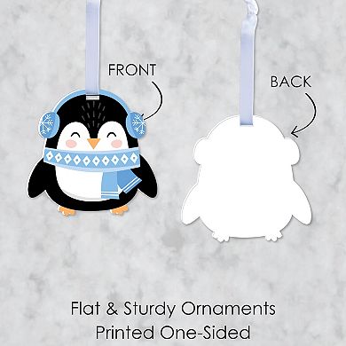 Big Dot of Happiness Winter Penguins - Holiday and Christmas Decorations - Christmas Tree Ornaments - Set of 12
