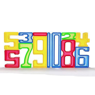 Zummy140-Piece Set of Transparent Number Tiles for Early Education and Countless Games with Storage Bin