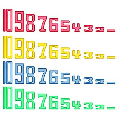 Zummy140-Piece Set of Transparent Number Tiles for Early Education and Countless Games with Storage Bin