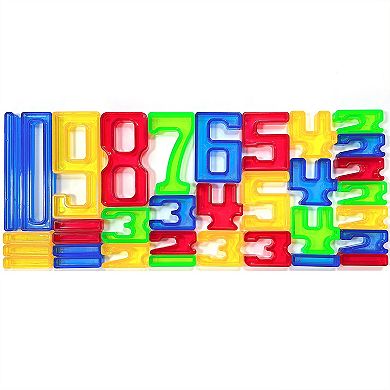 Zummy140-Piece Set of Transparent Number Tiles for Early Education and Countless Games with Storage Bin