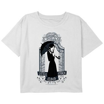 Girls Wednesday Little Storm Cloud Boxy Cropped Graphic Tee