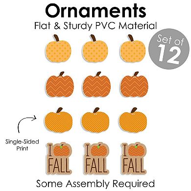 Big Dot of Happiness Pumpkin Patch Fall, Halloween or Thanksgiving Decor Tree Ornaments 12 Ct