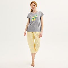 Womens Yellow Pajama Sets - Sleepwear, Clothing