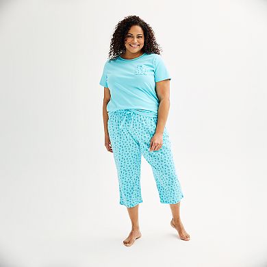 Plus Size Croft & Barrow® Short Sleeve Pajama Top & Pajama Pants Set