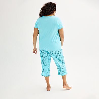 Plus Size Croft & Barrow® Short Sleeve Pajama Top & Pajama Pants Set