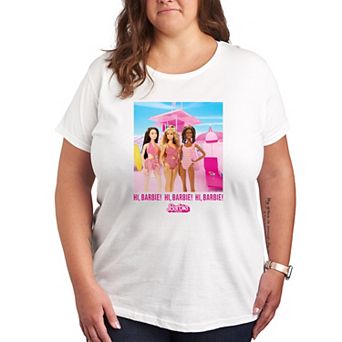 Plus Size Barbie The Movie Hi Barbie Beach Graphic Tee