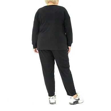 Plus Size Nina Leonard Drop Shoulder Crewneck Top