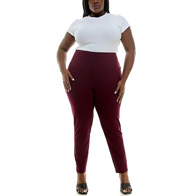 Plus Size Nina Leonard High Tech Crepe Pants