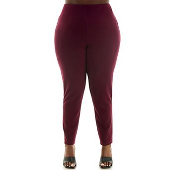 Plus Size Nina Leonard High Tech Crepe Pants