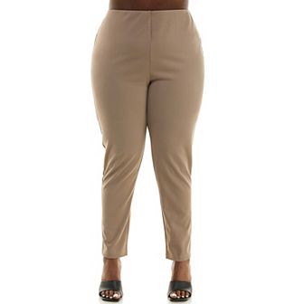 Plus Size Nina Leonard High Tech Crepe Pants