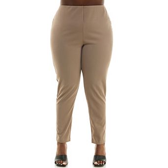 Plus Size Nina Leonard High Tech Crepe Pants