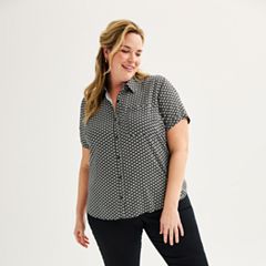 Agnes Orinda Plus Size Shirt for Women Mesh Sheer Long Sleeve Button Down  See Through Tops Blouses 4X Black at  Women's Clothing store