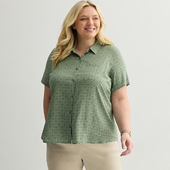 Plus Size Croft & Barrow® Camp Shirt