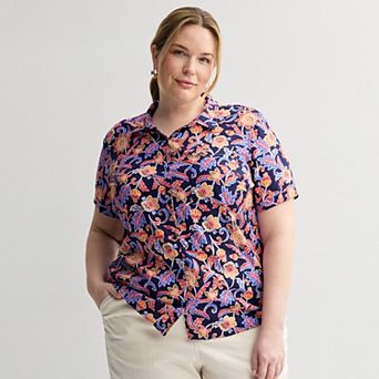 Plus Size Croft & Barrow® Camp Shirt