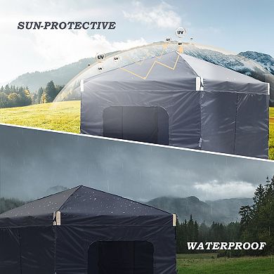 Aoodor 10 x 10 FT Pop Up Canopy Tent with Roller Bag, Portable Instant Shade Canopy with Curtain