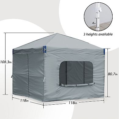 Aoodor 10 x 10 FT Pop Up Canopy Tent with Roller Bag, Portable Instant Shade Canopy with Curtain