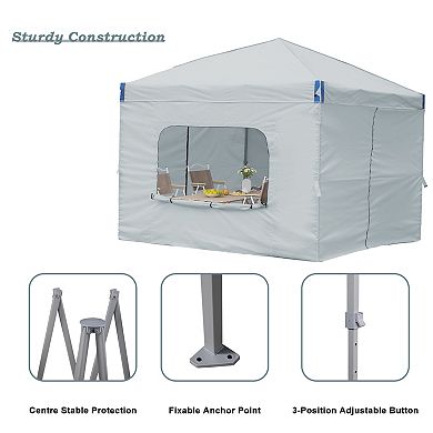 Aoodor 10 x 10 FT Pop Up Canopy Tent with Roller Bag, Portable Instant Shade Canopy with Curtain
