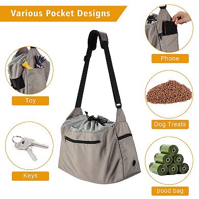 Foldable Pet Sling Carrier with Adjustable Opening 3 Pockets