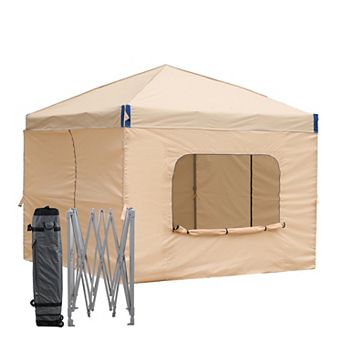 Aoodor 10 x 10 FT Pop Up Canopy Tent with Roller Bag, Portable Instant Shade Canopy with Curtain