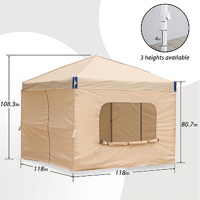 Aoodor 10 x 10 FT Pop Up Canopy Tent with Roller Bag, Portable Instant Shade Canopy with Curtain