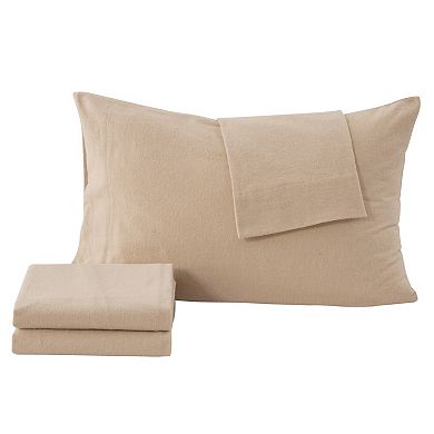 Madelinen Turkish Cotton Heathered Flannel Premium Sheet Set with Pillowcases