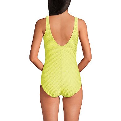 Women's Lands' End Scoop Neck Soft Cup Tugless One Piece Swimsuit