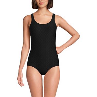 Women's Lands' End Scoop Neck Tugless One-Piece Swimsuit
