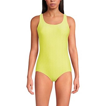 Women's Lands' End Scoop Neck Tugless One-Piece Swimsuit